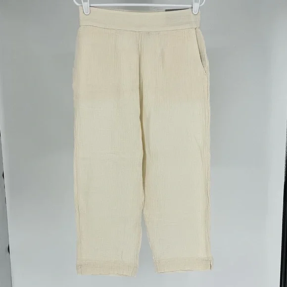 SOFT SURROUNDINGS NWT BEACH BOUND PULL ON GAUZE CROP PANTS ECRU Size Large - Picture 3 of 15
